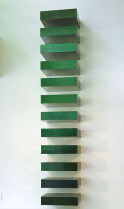 Donald Judd Untitled (Stack) (American, 1928-1994) 1967. Lacquer on galvanized iron, Twelve units, (each 22.8 x 101.