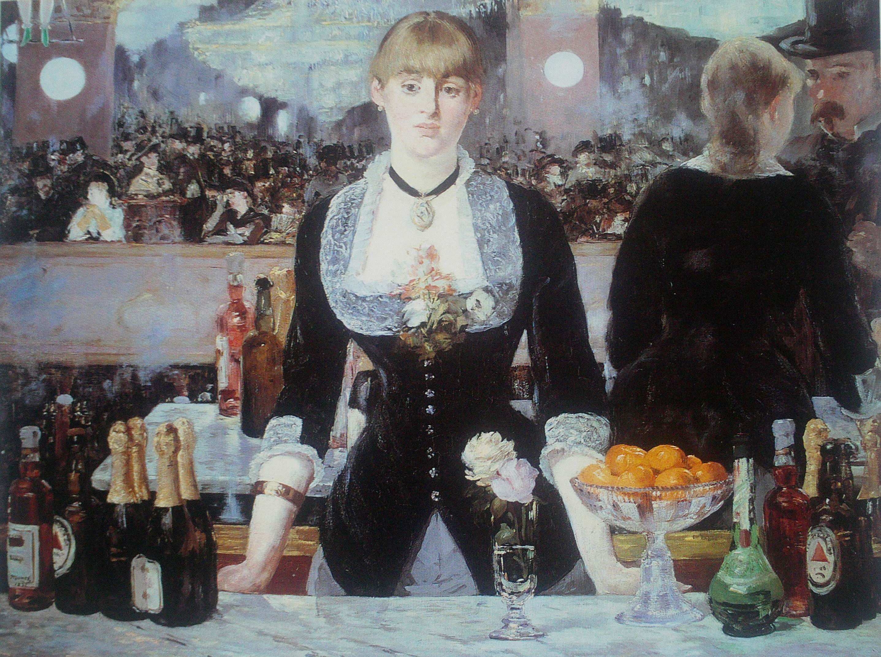 Τίτλος: Το µπαρ του Folie-Bergere Καλλιτέχνης: Μανέ Χρονολογία: 1882 Στιλιστική περιγραφή: Αυτός ο πίνακας θα µπορούσε να περιγραφεί ως ένα παιχνίδι φωτός και αντανακλάσεων του πάνω στο γυαλί.