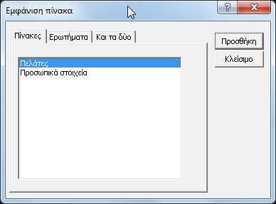 3. Σεχνική δημιουργίας συσχέτισης 1 προς Ν Βήμα 1 ο : Από το κεντρικό μενού μεταβαίνουμε στην επιλογή Εργαλεία Σχέσεις και θα προκύψει η παρακάτω οθόνη: Βήμα 2 ο : Κάνουμε δεξί κλικ στο εσωτερικό της