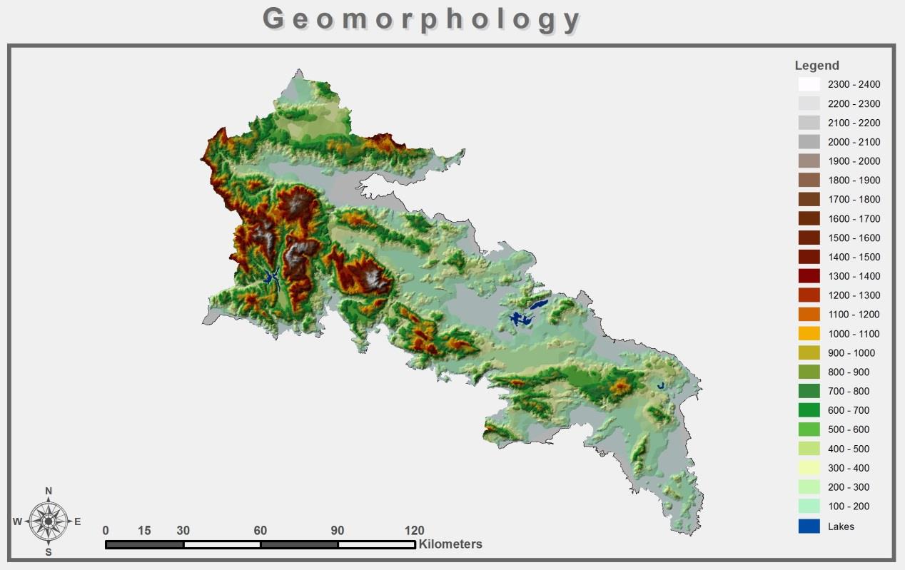 4.2 Γεωμορφολογία Η διαμόρφωση του ανάγλυφου της περιοχής επηρεάζει δραστικά την υδροφορία που εμφανίζεται, υπόγεια και επιφανειακή, και για το λόγο αυτό περιγράφεται αναλυτικά ακολούθως: Εικόνα 4.