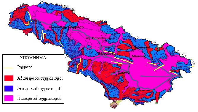 Όσον αφορά την περιοχή του Ελικώνα, η ζώνη Παρνασσού Γκιώνας στα δυτικά της Κωπαΐδας χαρακτηρίζεται βαρεία τεκτονική (γερμανικού τύπου).