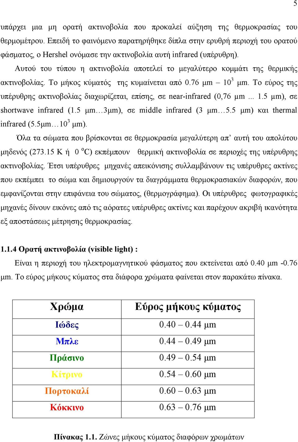 Αυτού του τύπου η ακτινοβολία αποτελεί το μεγαλύτερο κομμάτι της θερμικής ακτινοβολίας. Το μήκος κύματός της κυμαίνεται από 0.76 μm 10 3 μm.