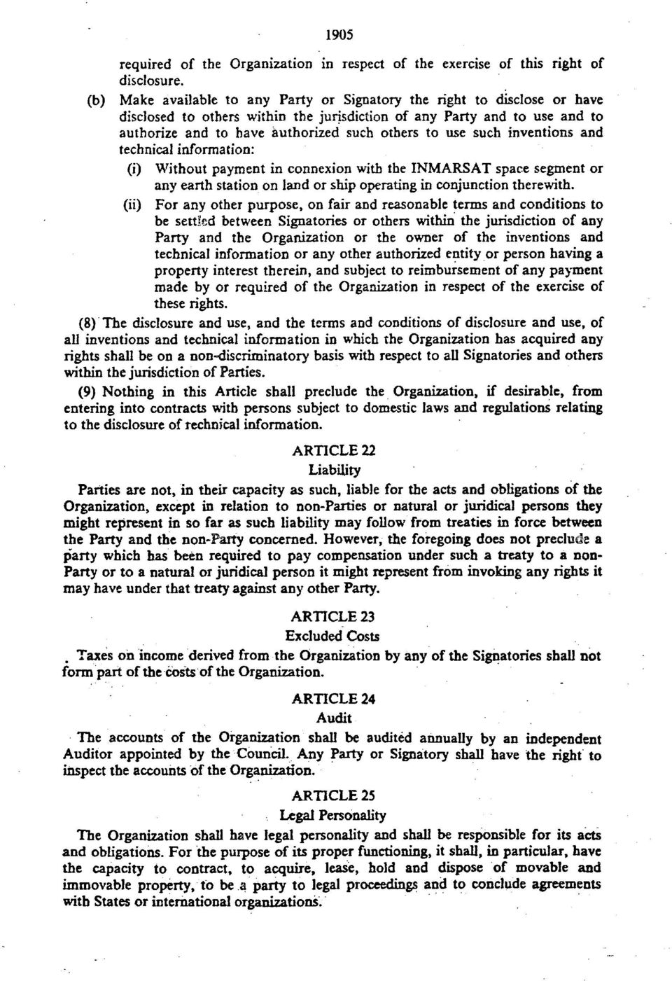 segment or any earth station on land or ship operating in conjunction therewith.