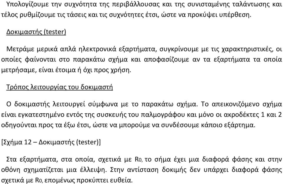 έτοιμα ή όχι προς χρήση. Τρόπος λειτουργίας του δοκιμαστή Ο δοκιμαστής λειτουργεί σύμφωνα με το παρακάτω σχήμα.