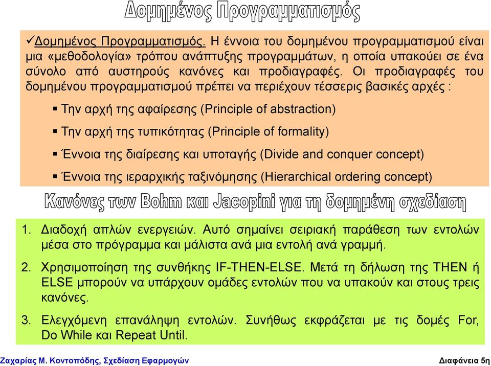 ηεο δηαίξεζεο θαη ππνηαγήο (Divide and conquer concept) Έλλνηα ηεο ηεξαξρηθήο ηαμηλόκεζεο (Hierarchical ordering concept) 1. Γηαδνρή απιώλ ελεξγεηώλ.