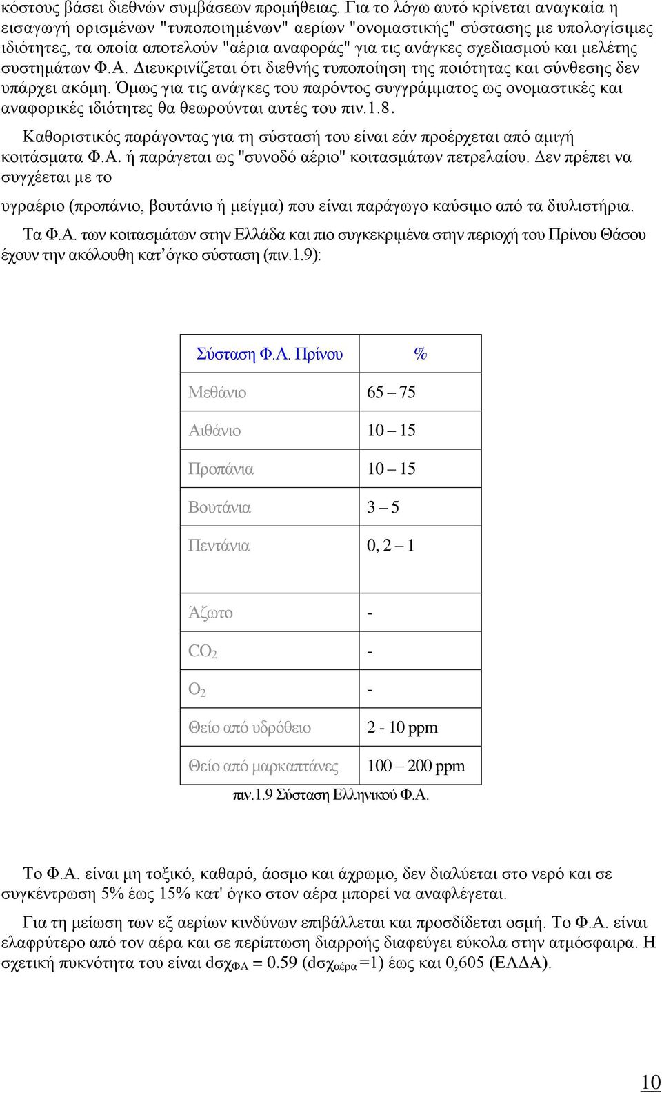 μελέτης συστημάτων Φ.Α. Διευκρινίζεται ότι διεθνής τυποποίηση της ποιότητας και σύνθεσης δεν υπάρχει ακόμη.