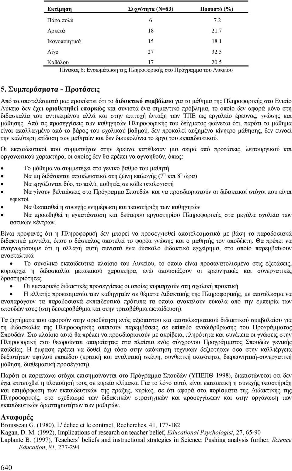 το οποίο δεν αφορά µόνο στη διδασκαλία του αντικειµένου αλλά και στην επιτυχή ένταξη των ΤΠΕ ως εργαλείο έρευνας, γνώσης και µάθησης.