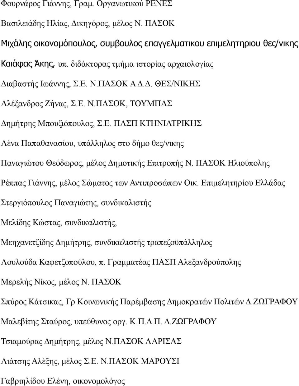 ΠΑΣΟΚ Ηλιούπολης Ρέππας Γιάννης, μέλος Σώματος των Αντιπροσώπων Οικ.