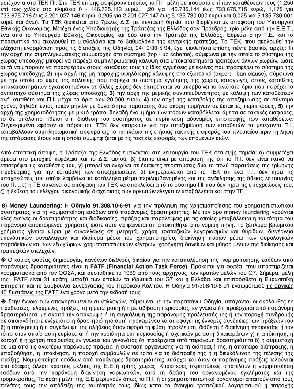 με πενταετή θητεία που διορίζεται με απόφαση του Υπουργού Εθνικής Oικονομίας. Μετέχει ένας Υποδιοικητής της Τράπεζας της Ελλάδος σαν Πρόεδρος, τρία μέλη από την Ε.Ε.Τ., ένα από το Υπουργείο Εθνικής Oικονομίας και δύο από την Τράπεζα της Ελλάδος.