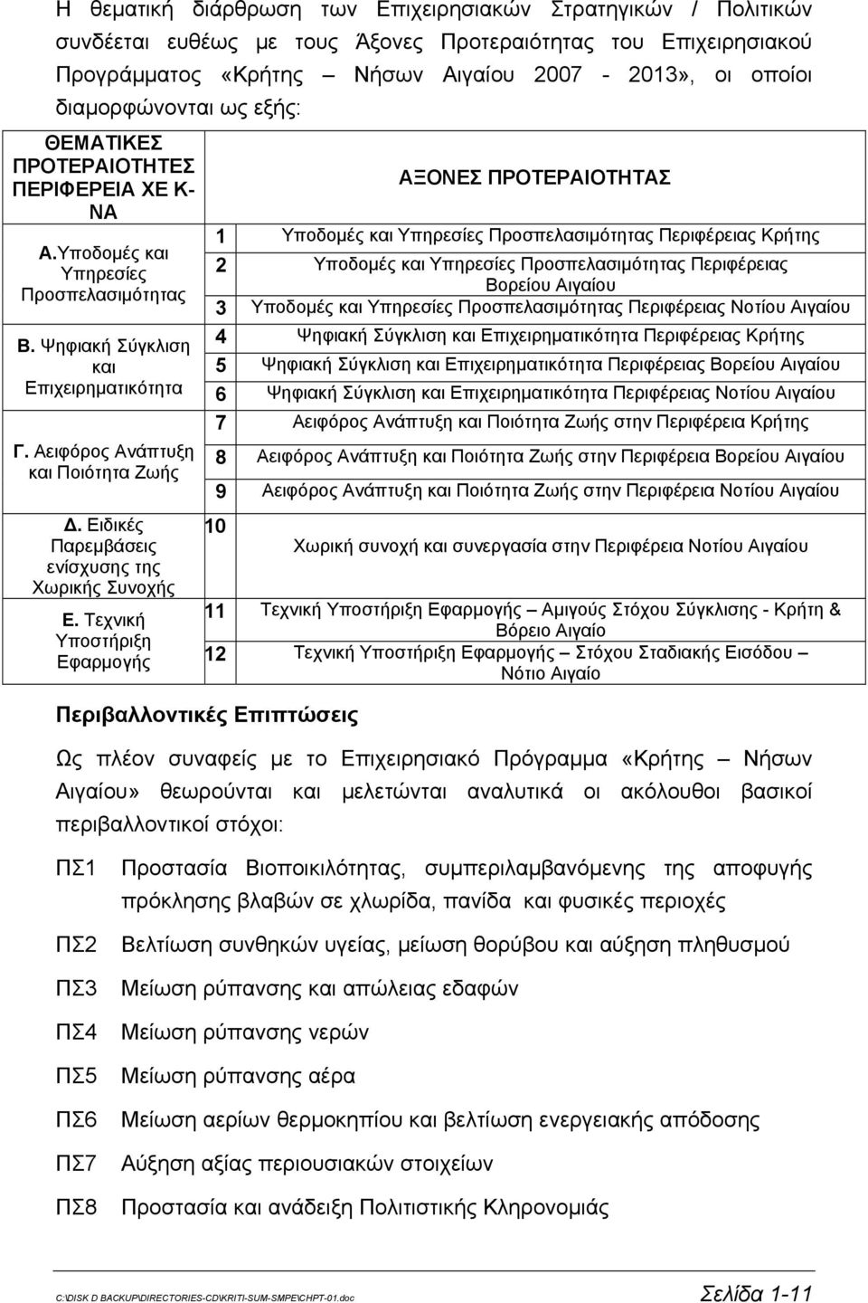 Υποδομές και Υπηρεσίες Προσπελασιμότητας ΑΞΟΝΕΣ ΠΡΟΤΕΡΑΙΟΤΗΤΑΣ 1 Υποδομές και Υπηρεσίες Προσπελασιμότητας Περιφέρειας Κρήτης 2 Υποδομές και Υπηρεσίες Προσπελασιμότητας Περιφέρειας Βορείου Αιγαίου 3