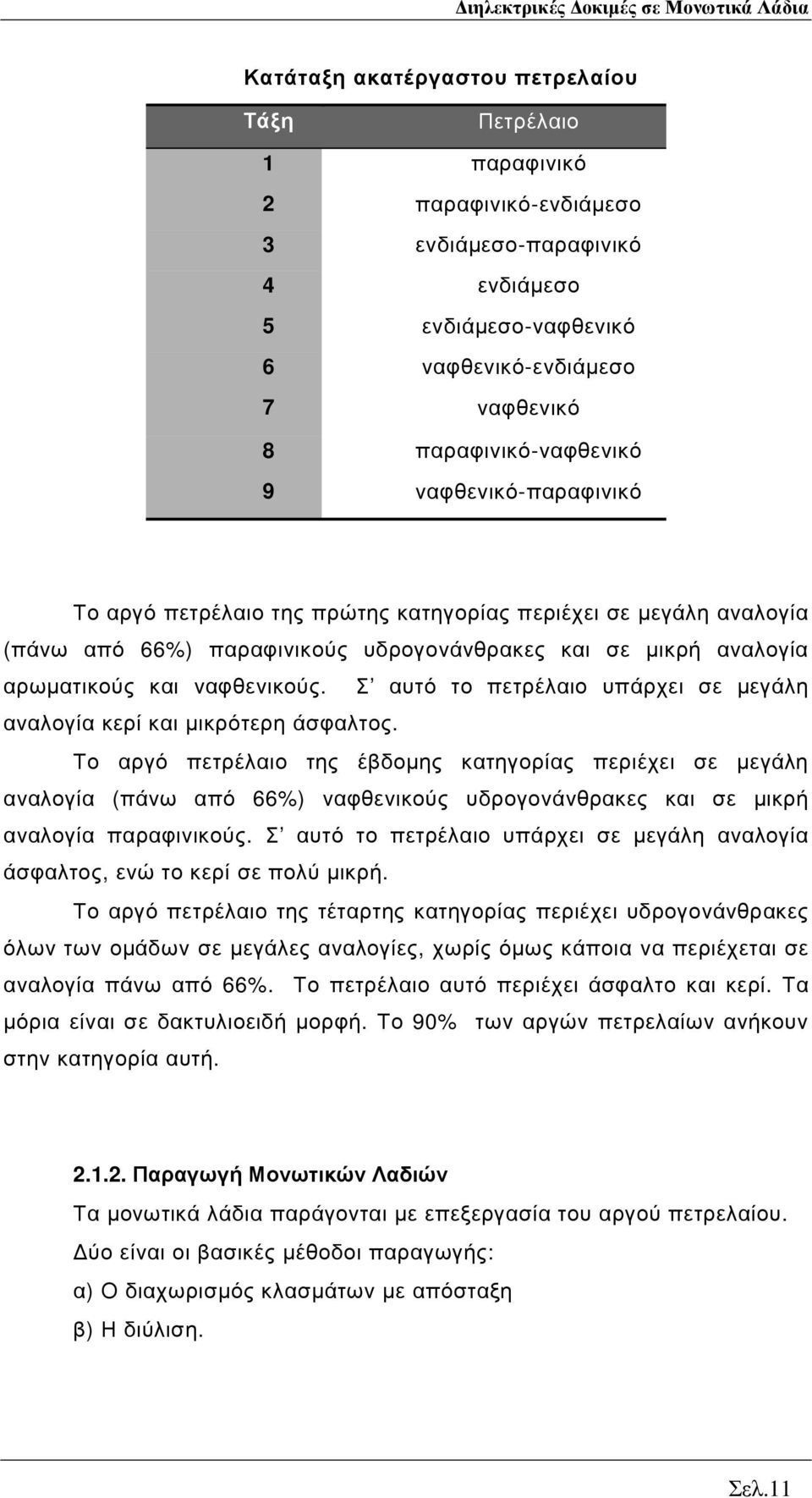 Σ αυτό το πετρέλαιο υπάρχει σε µεγάλη αναλογία κερί και µικρότερη άσφαλτος.