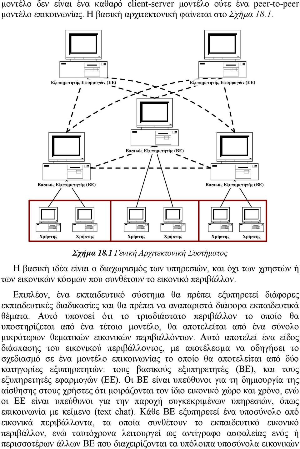 1 Γενική Αρχιτεκτονική Συστήµατος Η βασική ιδέα είναι ο διαχωρισµός των υπηρεσιών, και όχι των χρηστών ή των εικονικών κόσµων που συνθέτουν το εικονικό περιβάλλον.