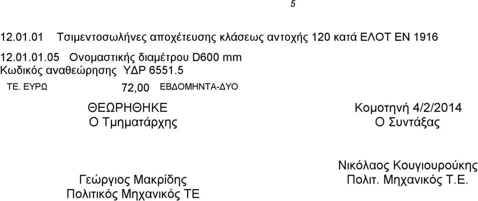 ΕΥΡΩ 72,00 ΕΒΔΟΜΗΝΤΑ-ΔΥΟ ΘΕΩΡΗΘΗΚΕ Ο Τμηματάρχης Κομοτηνή 4/2/2014 Ο Συντάξας