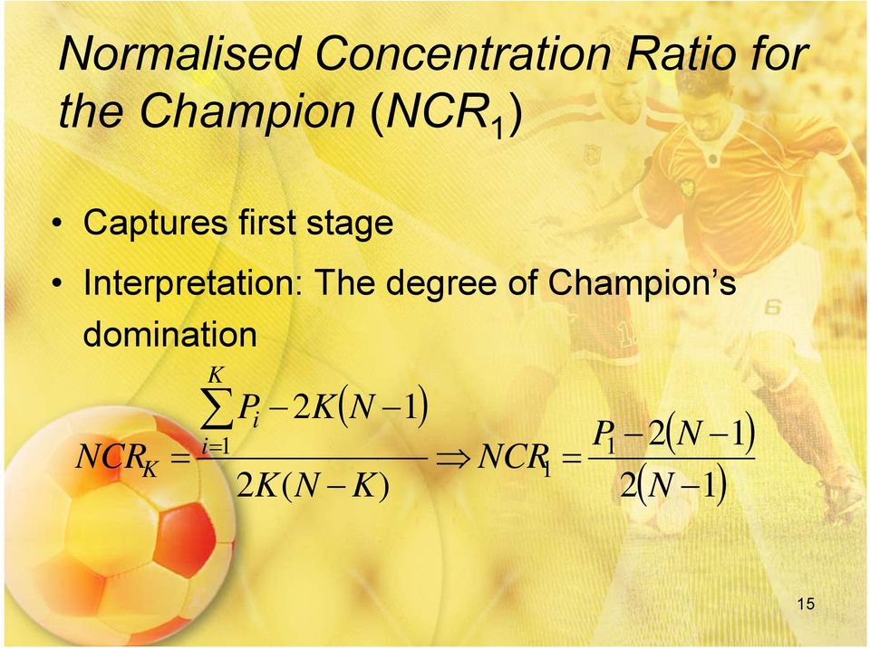 nterpretation: The degree of Champion s