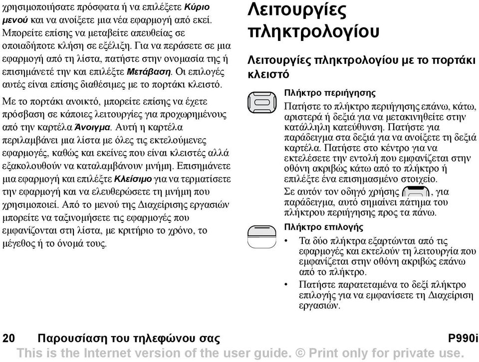 Με το πορτάκι ανοικτό, µπορείτε επίσης να έχετε πρόσβαση σε κάποιες λειτουργίες για προχωρηµένους από την καρτέλα Άνοιγµα.