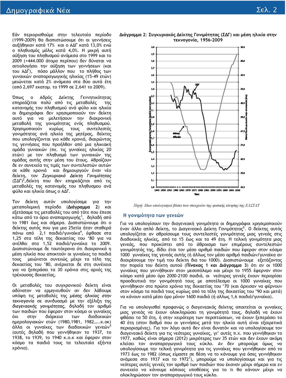 000 άτομα περίπου) δεν δύναται να αιτιολογήσει την αύξηση των γεννήσεων (και του ΑΔΓ), πόσο μάλλον που το πλήθος των γυναικών αναπαραγωγικής ηλικίας (15-49 ετών) μειώνεται κατά 2% ανάμεσα στα δύο