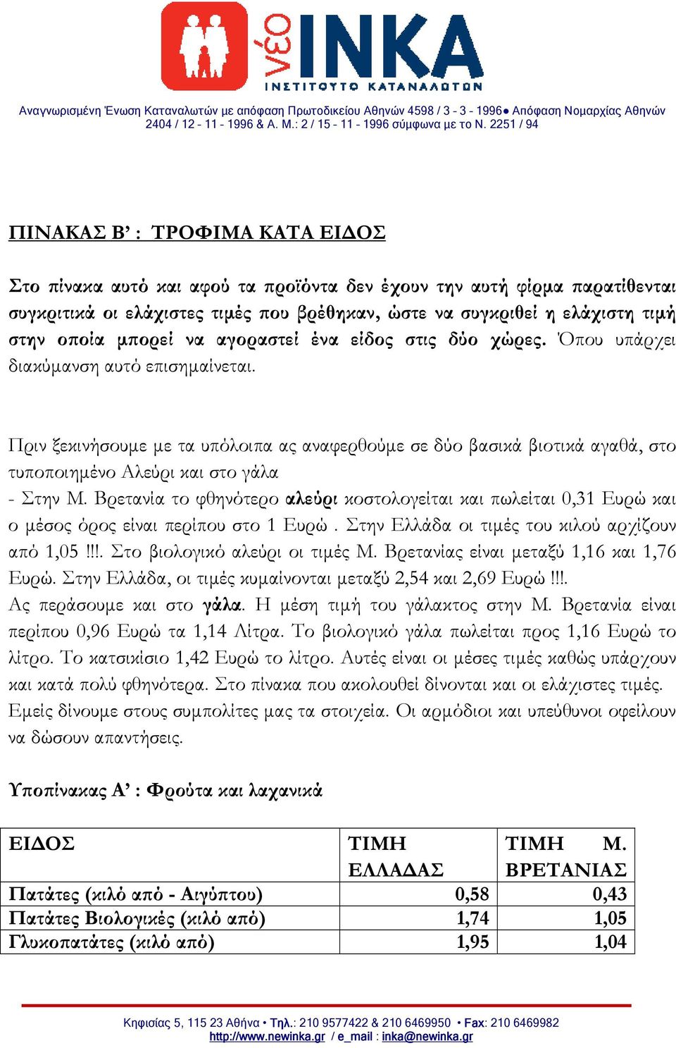 Πριν ξεκινήσουμε με τα υπόλοιπα ας αναφερθούμε σε δύο βασικά βιοτικά αγαθά, στο τυποποιημένο Αλεύρι και στο γάλα - Στην Μ.