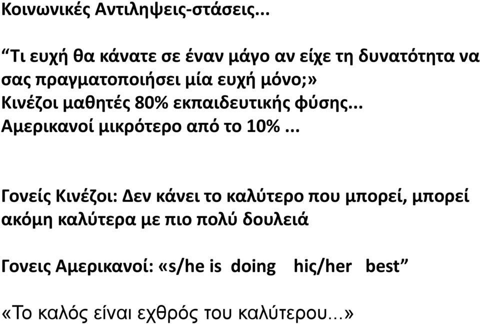 Κινέζοι μαθητές 80% εκπαιδευτικής φύσης... Αμερικανοί μικρότερο από το 10%.