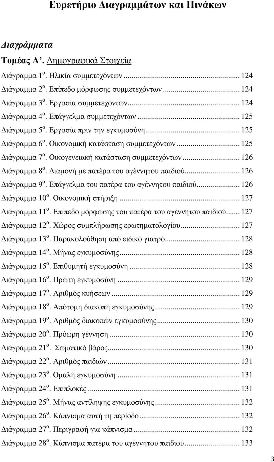 Οικογενειακή κατάσταση συµµετεχόντων... 126 ιάγραµµα 8 ο. ιαµονή µε πατέρα του αγέννητου παιδιού... 126 ιάγραµµα 9 ο. Επάγγελµα του πατέρα του αγέννητου παιδιού... 126 ιάγραµµα 10 ο.