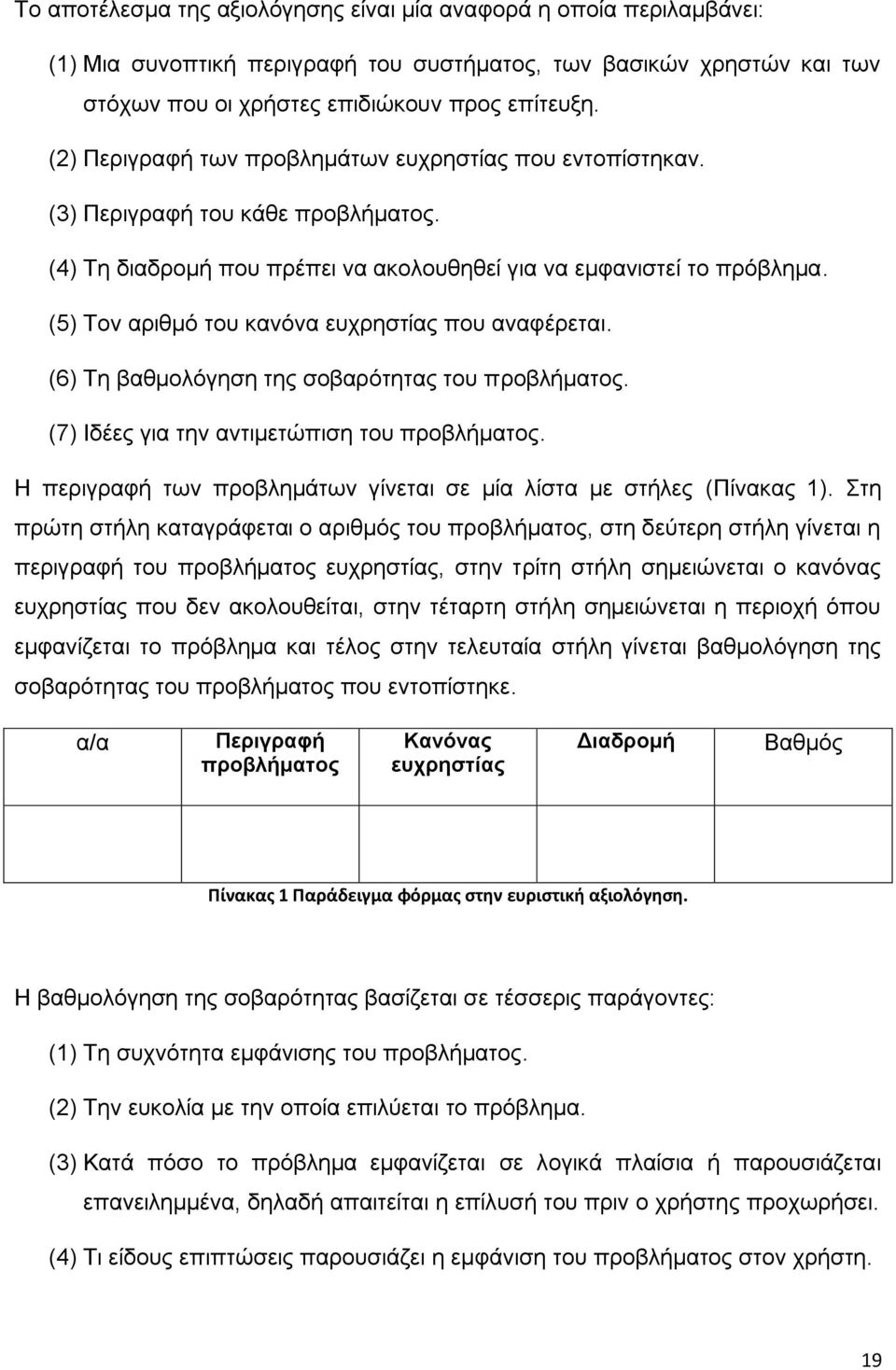 (5) Σνλ αξηζκφ ηνπ θαλφλα επρξεζηίαο πνπ αλαθέξεηαη. (6) Σε βαζκνιφγεζε ηεο ζνβαξφηεηαο ηνπ πξνβιήκαηνο. (7) Ηδέεο γηα ηελ αληηκεηψπηζε ηνπ πξνβιήκαηνο.