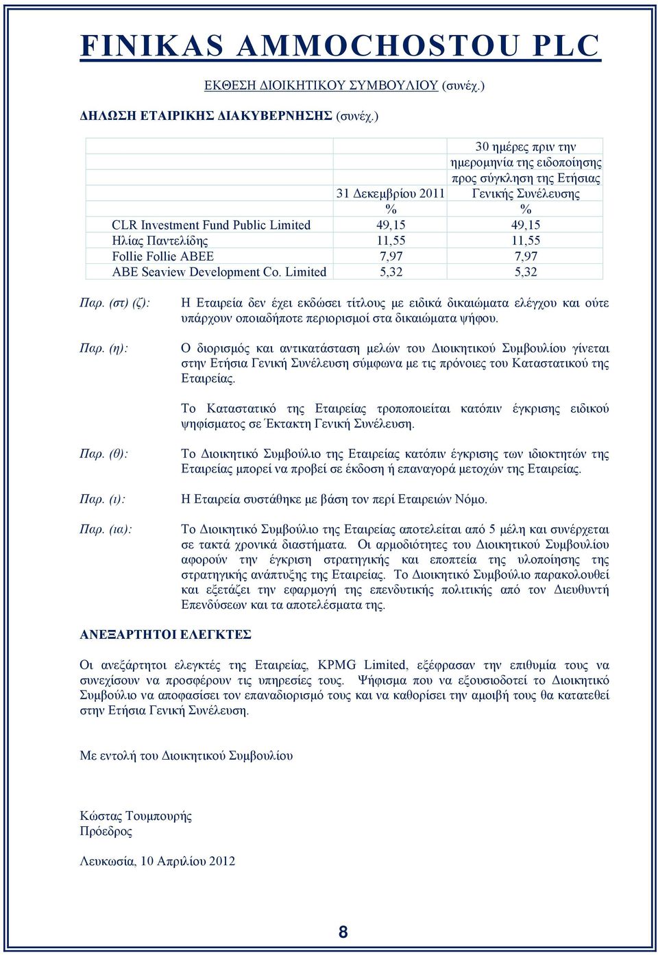 Follie ΑΒΕΕ 7,97 7,97 ABE Seaview Development Co. Limited 5,32 5,32 Παρ. (στ) (ζ): Παρ.