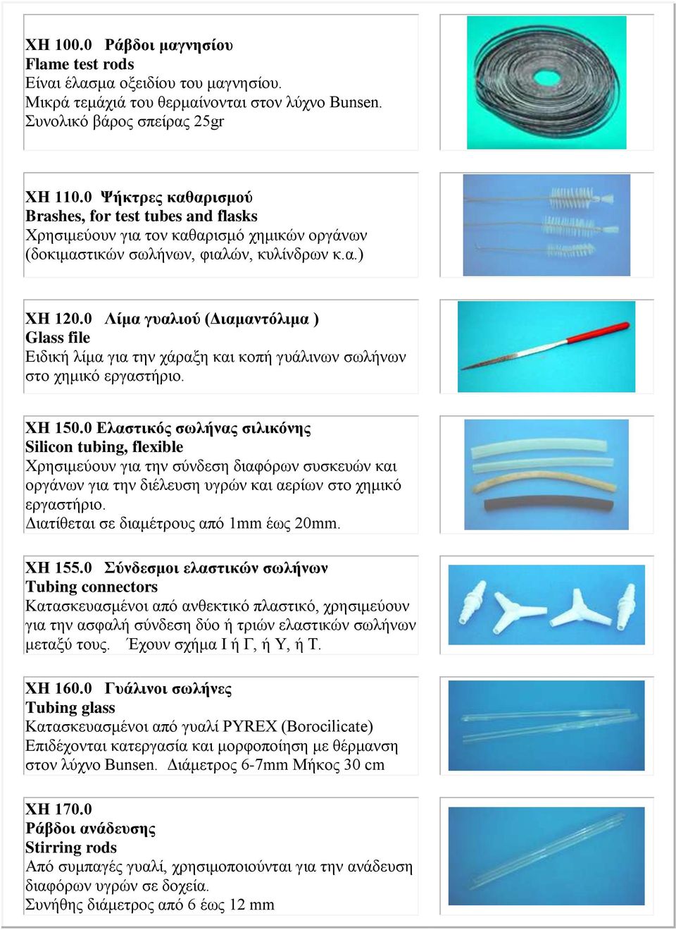 0 Λίκα γπαιηνύ (Γηακαληόιηκα ) Glass file Δηδηθή ιίκα γηα ηελ ράξαμε θαη θνπή γπάιηλσλ ζσιήλσλ ζην ρεκηθό εξγαζηήξην. ΥΗ 150.