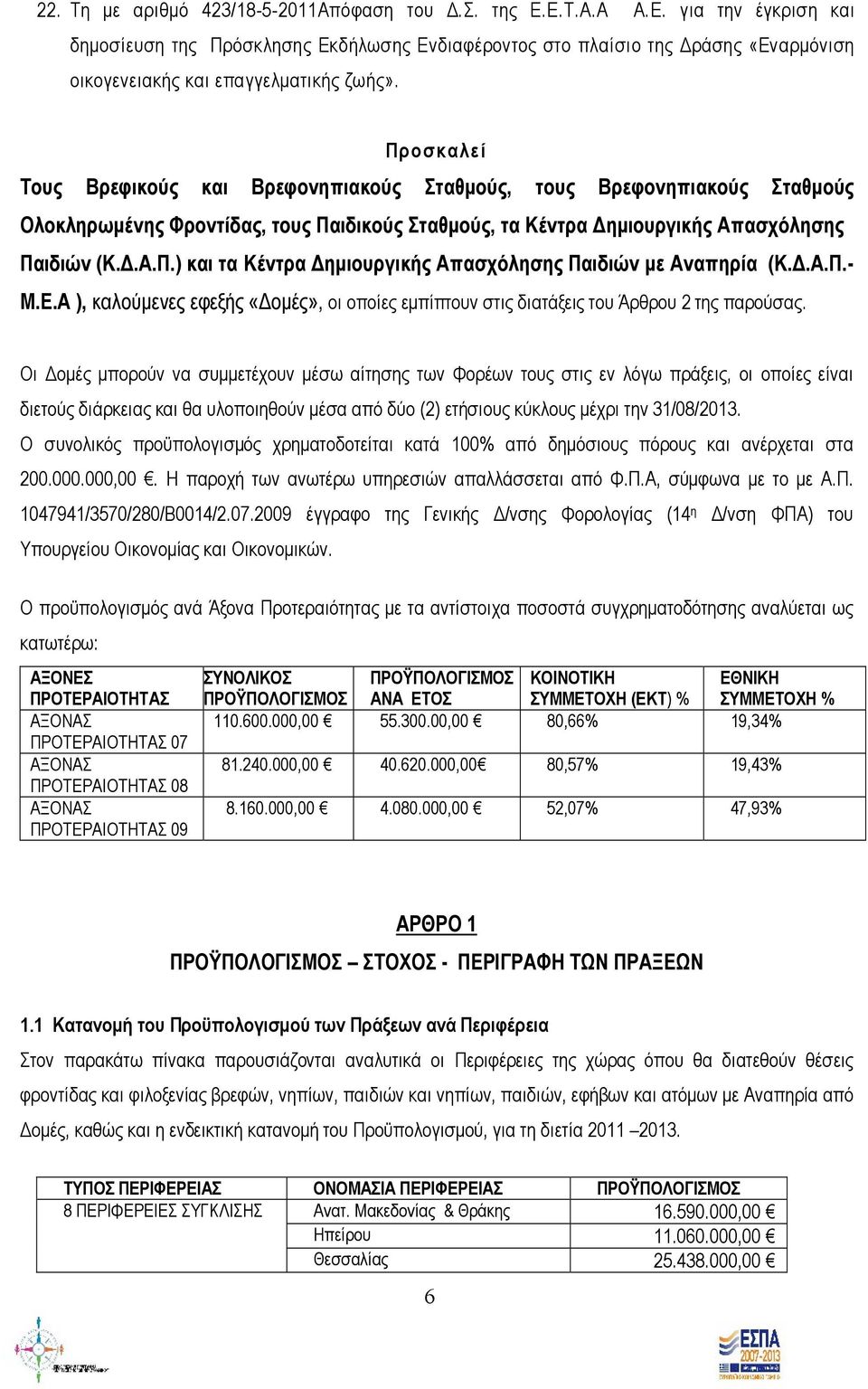 Δ.Α.Π.- Μ.Ε.Α ), καλούμενες εφεξής «Δομές», οι οποίες εμπίπτουν στις διατάξεις του Άρθρου 2 της παρούσας.