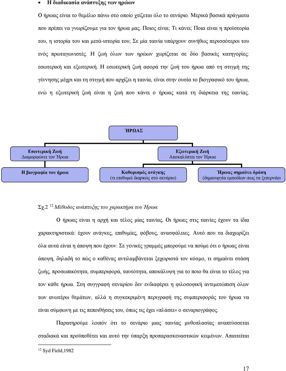 Η ζωή όλων των ηρώων χωρίζεται σε δύο βασικές κατηγορίες: εσωτερική και εξωτερική.