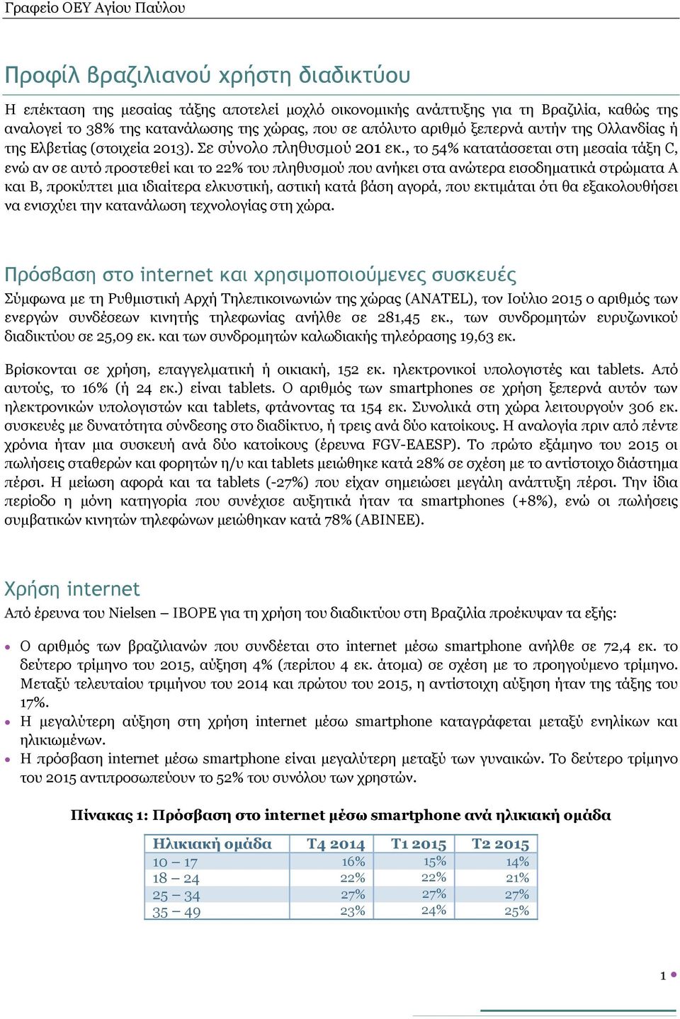 , το 54% κατατάσσεται στη μεσαία τάξη C, ενώ αν σε αυτό προστεθεί και το 22% του πληθυσμού που ανήκει στα ανώτερα εισοδηματικά στρώματα Α και Β, προκύπτει μια ιδιαίτερα ελκυστική, αστική κατά βάση