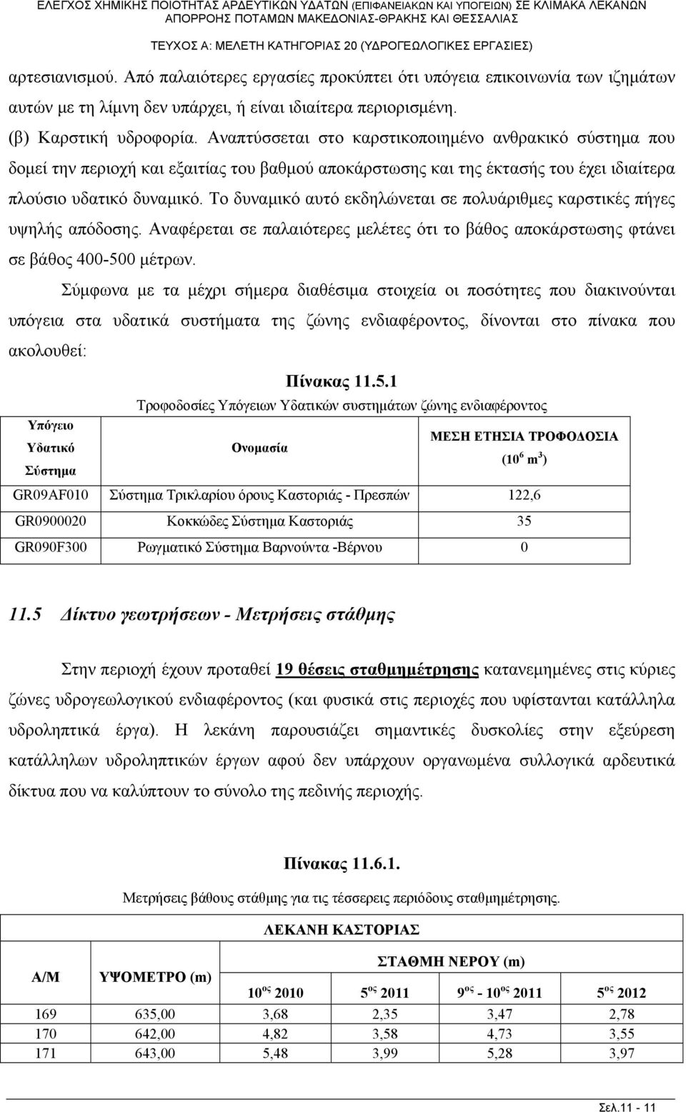 Το δυναμικό αυτό εκδηλώνεται σε πολυάριθμες καρστικές πήγες υψηλής απόδοσης. Αναφέρεται σε παλαιότερες μελέτες ότι το βάθος αποκάρστωσης φτάνει σε βάθος 400-500 μέτρων.