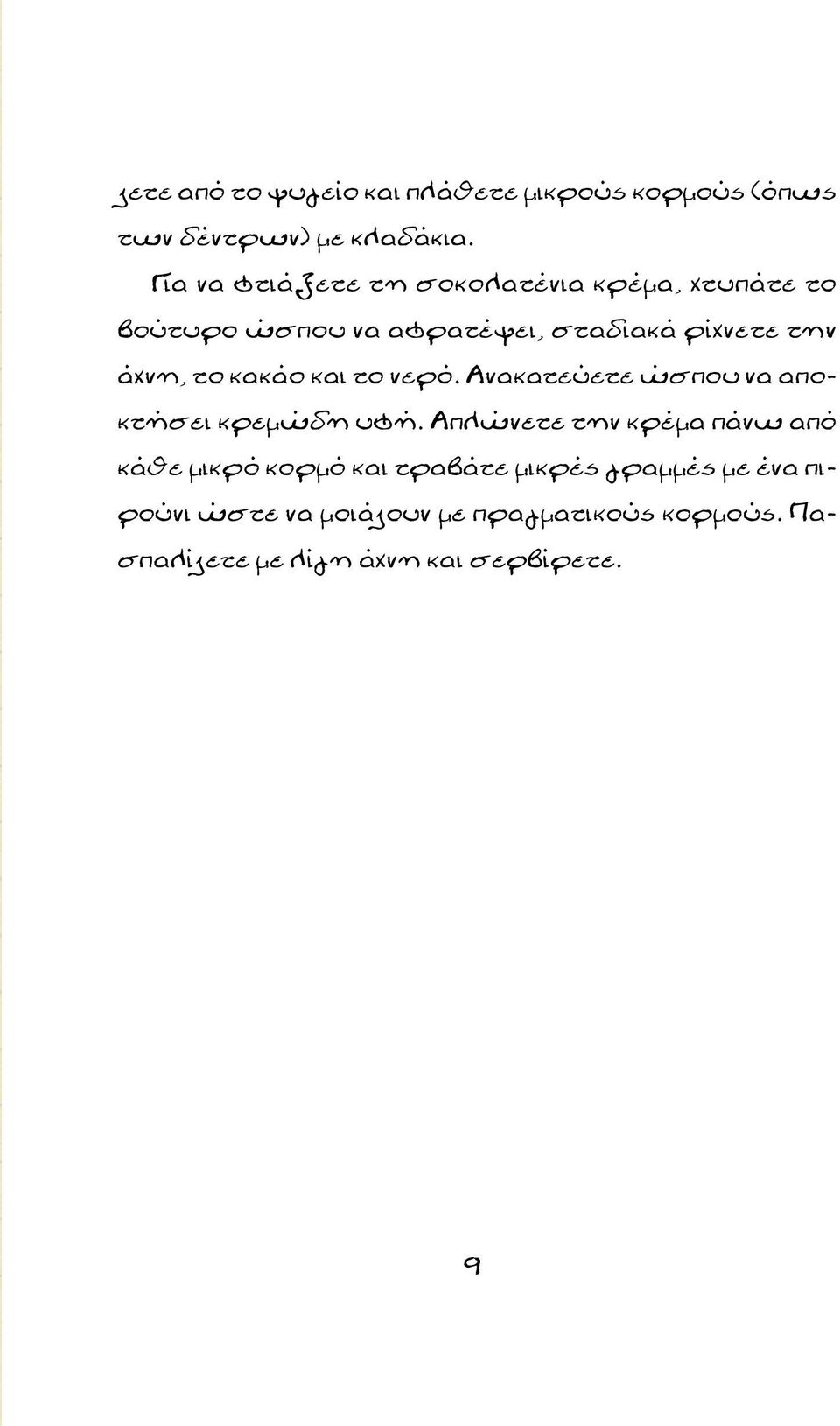 το κακάο και το νερό. Ανακατεύετε ώσπου να αποκτήσει κρεμώδη υφή.