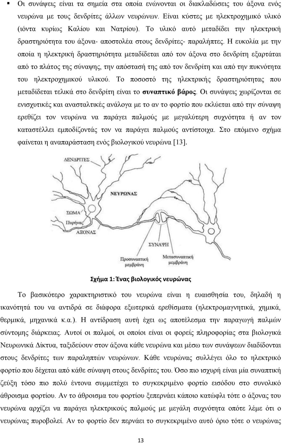 Η επθνιία κε ηελ νπνία ε ειεθηξηθή δξαζηεξηφηεηα κεηαδίδεηαη απφ ηνλ άμνλα ζην δελδξίηε εμαξηάηαη απφ ην πιάηνο ηεο ζχλαςεο, ηελ απφζηαζή ηεο απφ ηνλ δελδξίηε θαη απφ ηελ ππθλφηεηα ηνπ ειεθηξνρεκηθνχ