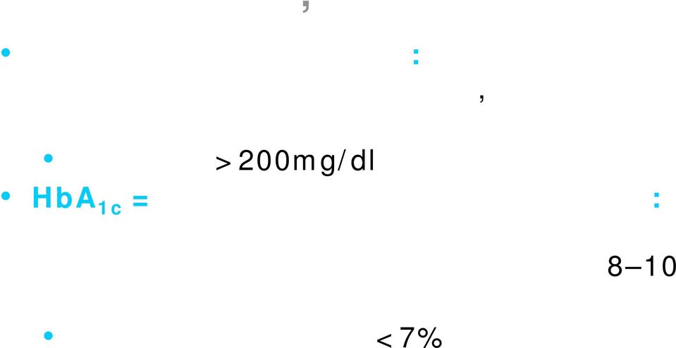 >200mg/dl HbA 1c = γλυκοζυλιωμένη αιμοσφαιρίνη: εξέταση αίματος που