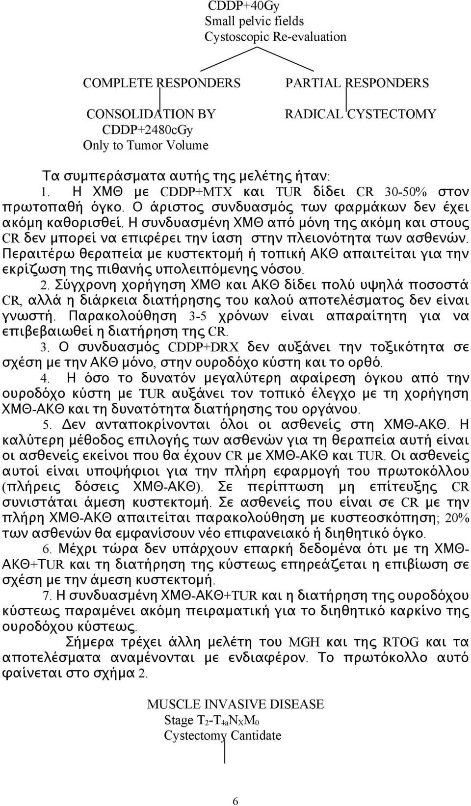 Η συνδυασμένη ΧΜΘ από μόνη της ακόμη και στους CR δεν μπορεί να επιφέρει την ίαση στην πλειονότητα των ασθενών.