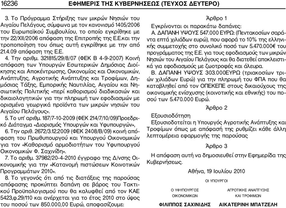 4.09 απόφαση της Ε.Ε. 4. Την αριθμ.