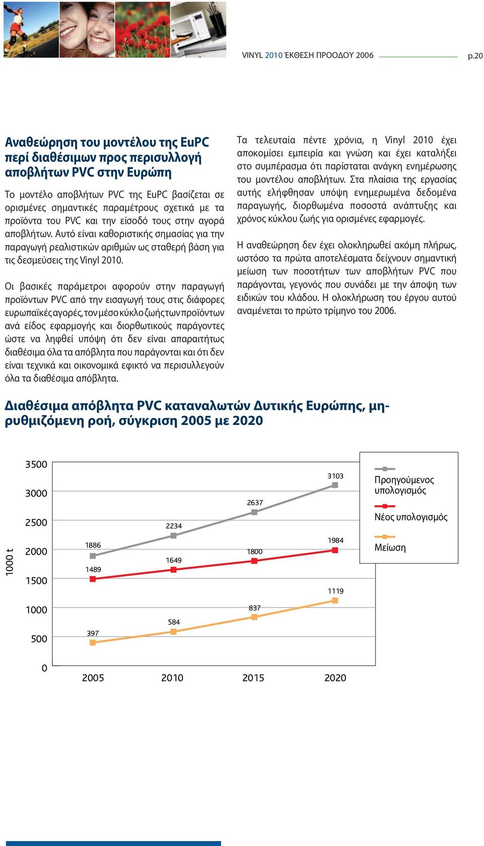 του PVC και την είσοδό τους στην αγορά αποβλήτων. Αυτό είναι καθοριστικής σημασίας για την παραγωγή ρεαλιστικών αριθμών ως σταθερή βάση για τις δεσμεύσεις της Vinyl 2010.