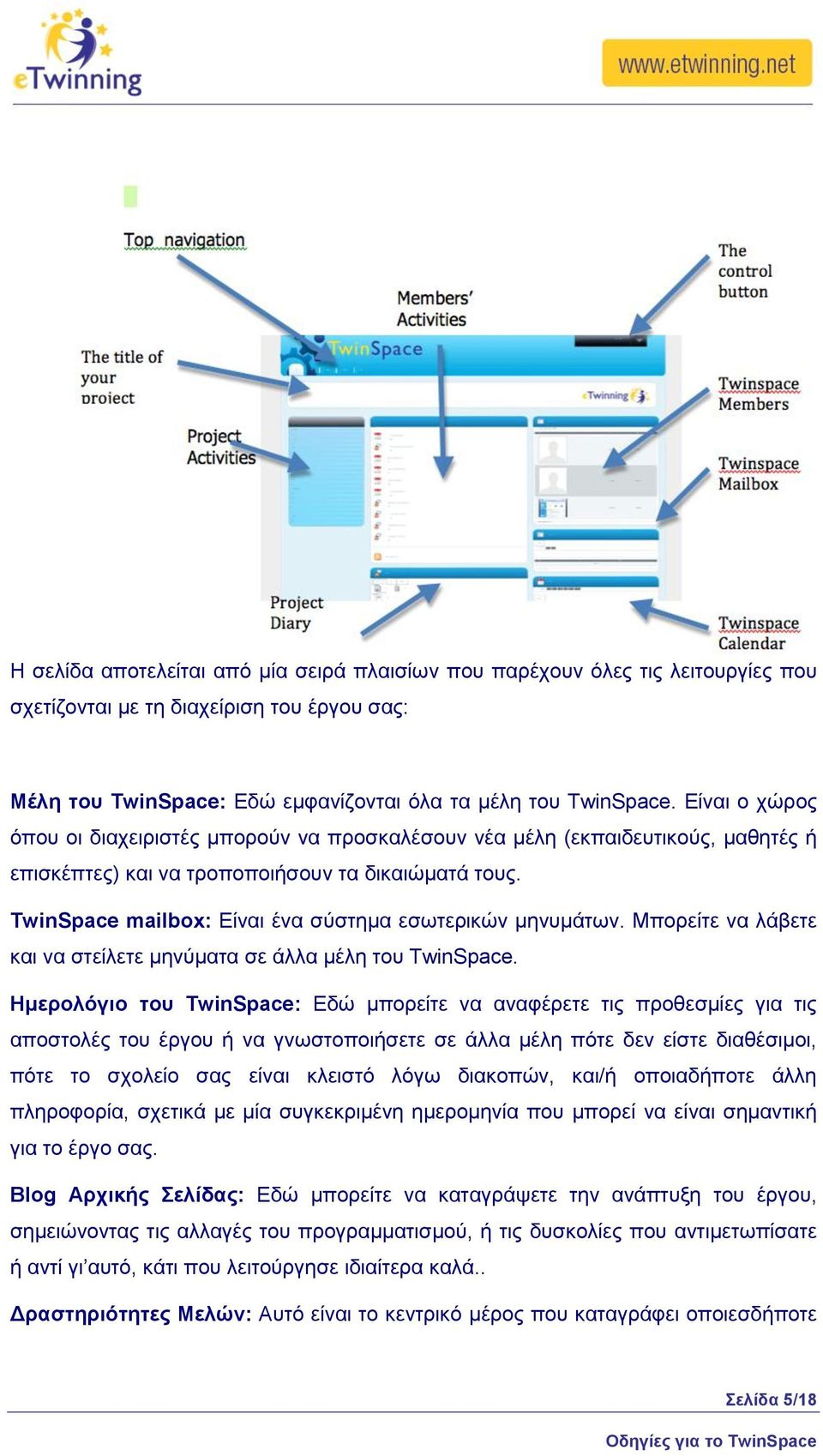 TwinSpace mailbox: Δίλαη έλα ζχζηεκα εζσηεξηθψλ κελπκάησλ. Μπνξείηε λα ιάβεηε θαη λα ζηείιεηε κελχκαηα ζε άιια κέιε ηνπ TwinSpace.