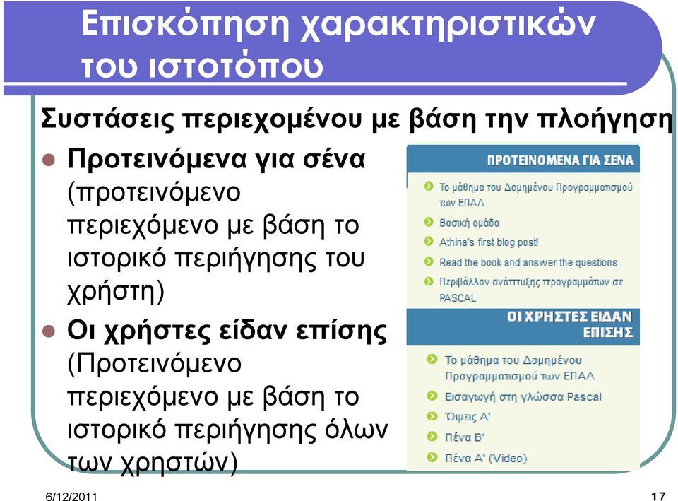 ιστορικό περιήγησης του χρήστη) Οι χρήστες είδαν επίσης (Προτεινόμενο