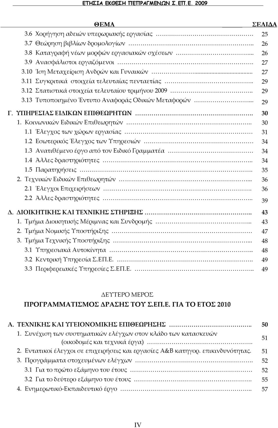 .. 29 Γ. ΥΠΗΡΕΣΙΑΣ ΕΙΔΙΚΩΝ ΕΠΙΘΕΩΡΗΤΩΝ. 30 1.2 1. Κοινωνικών Ειδικών Επιθεωρητών.. 30 1.1 Έλεγχος των χώρων εργασίας 31 1.2 Εσωτερικός Έλεγχος των Υπηρεσιών 34 1.