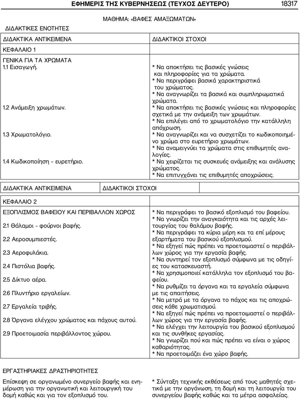 * Να περιγράφει βασικά χαρακτηριστικά του χρώματος. * Να αναγνωρίζει τα βασικά και συμπληρωματικά χρώματα. * Να αποκτήσει τις βασικές γνώσεις και πληροφορίες σχετικά με την ανάμειξη των χρωμάτων.