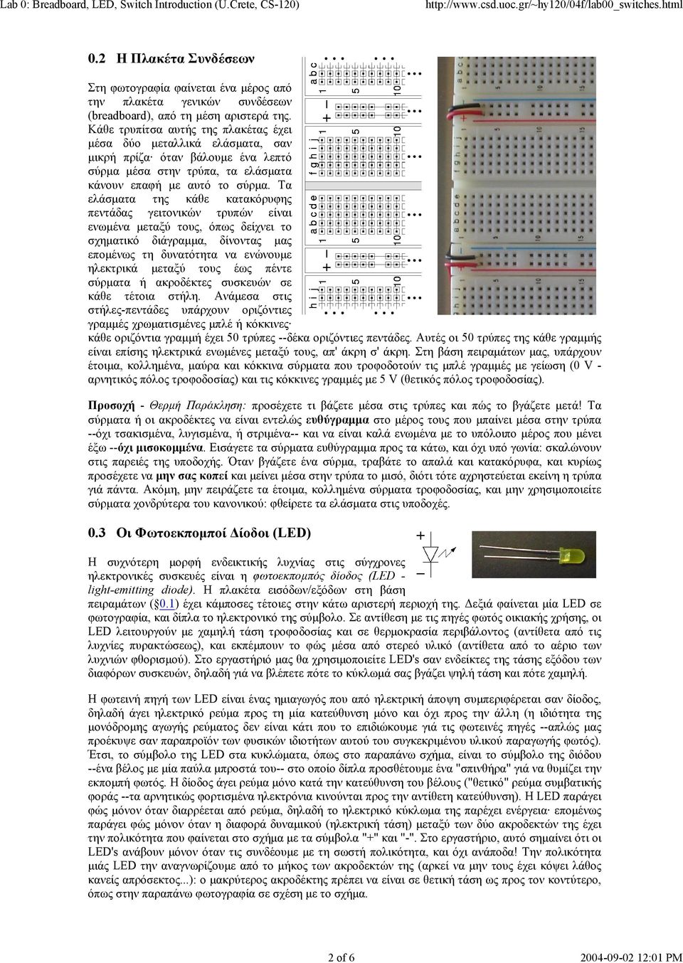 Τα ελάσµατα της κάθε κατακόρυφης πεντάδας γειτονικών τρυπών είναι ενωµένα µεταξύ τους, όπως δείχνει το σχηµατικό διάγραµµα, δίνοντας µας εποµένως τη δυνατότητα να ενώνουµε ηλεκτρικά µεταξύ τους έως