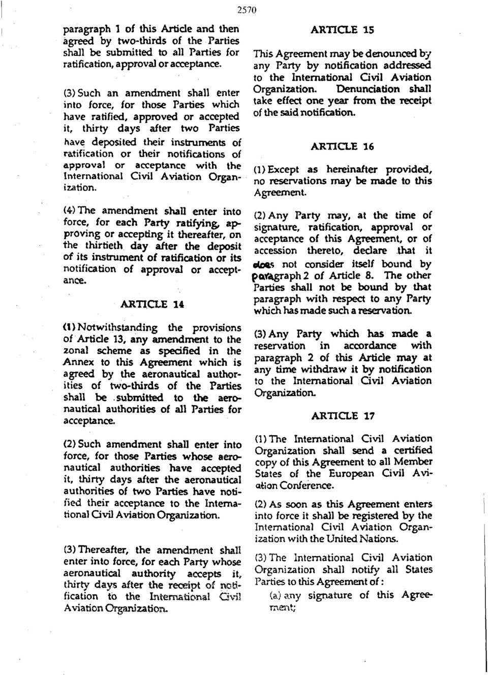 notifications of approval or acceptance with the International Civil Aviation Organization.