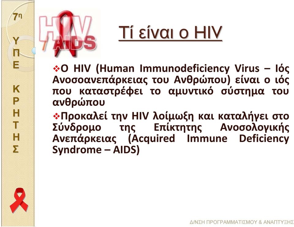 ροκαλεί την HIV λοίμωξη και καταλήγει στο ύνδρομο της πίκτητης