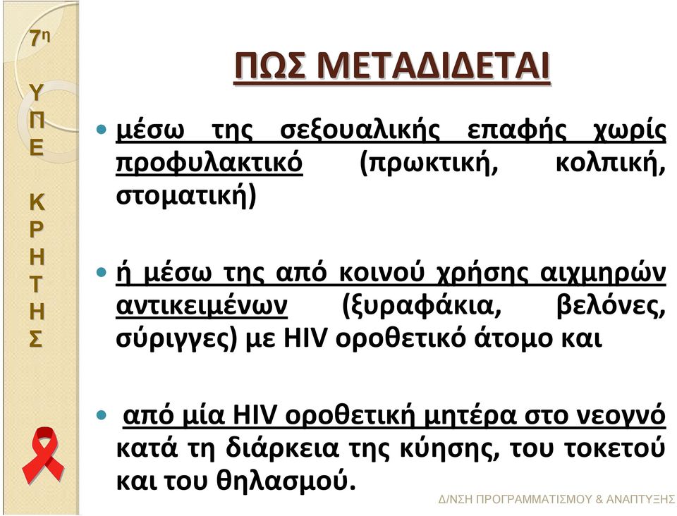 βελόνες, σύριγγες) με HIV οροθετικό άτομο και απόμίαhiv