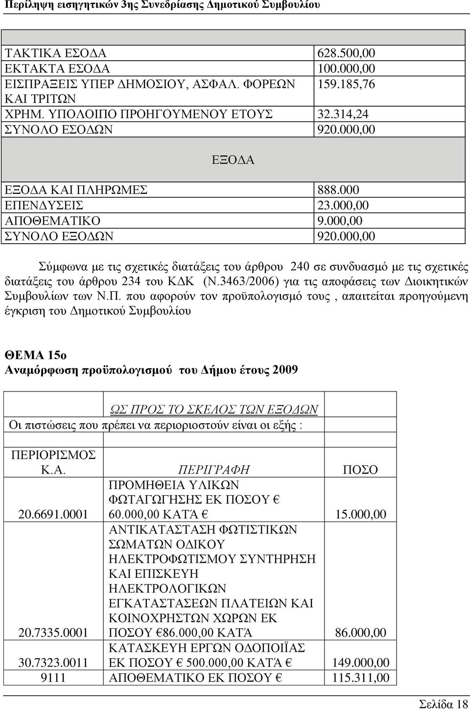 3463/2006) γηα ηηο απνθάζεηο ησλ Γηνηθεηηθψλ πκβνπιίσλ ησλ Ν.Π.