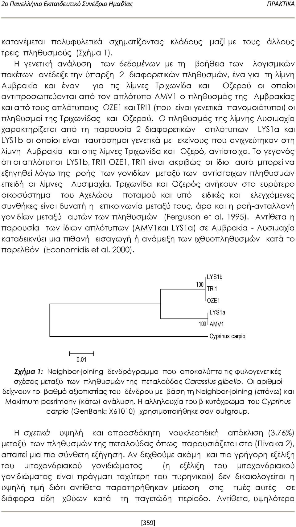 αντιπροσωπεύονται από τον απλότυπο AMV1 ο πληθυσμός της Αμβρακίας και από τους απλότυπους OZE1 και TRI1 (που είναι γενετικά πανομοιότυποι) οι πληθυσμοί της Τριχωνίδας και Οζερού.