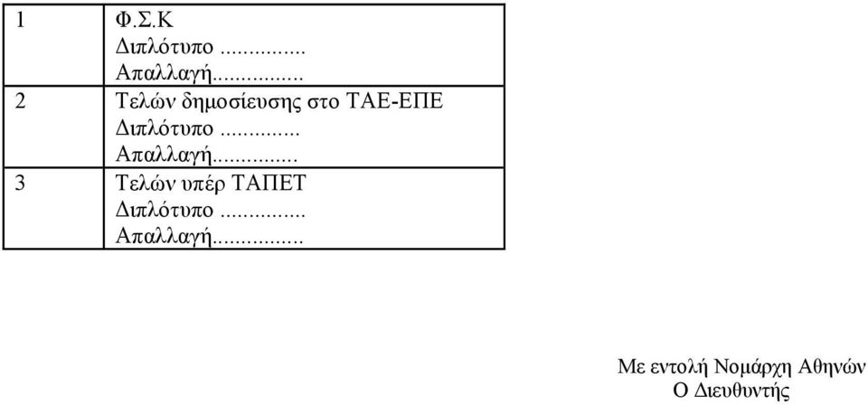 .. Απαλλαγή... 3 Τελών υπέρ ΤΑΠΕΤ ιπλότυπο.