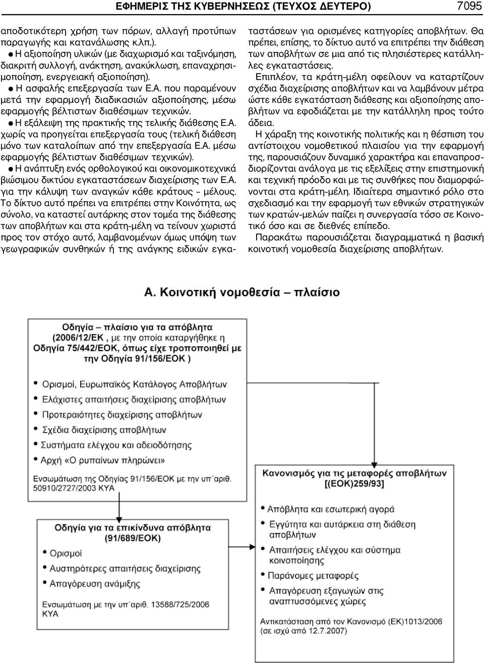 Α. μέσω εφαρμογής βέλτιστων διαθέσιμων τεχνικών). Η ανάπτυξη ενός ορθολογικού και οικονομικοτεχνικά βιώσιμου δικτύου εγκαταστάσεων διαχείρισης των Ε.Α. για την κάλυψη των αναγκών κάθε κράτους μέλους.