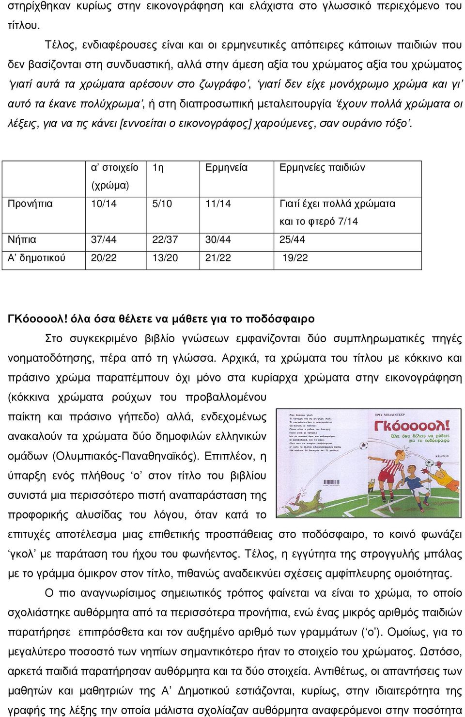 ζωγράφο, γιατί δεν είχε µονόχρωµο χρώµα και γι αυτό τα έκανε πολύχρωµα, ή στη διαπροσωπική µεταλειτουργία έχουν πολλά χρώµατα οι λέξεις, για να τις κάνει [εννοείται ο εικονογράφος] χαρούµενες, σαν