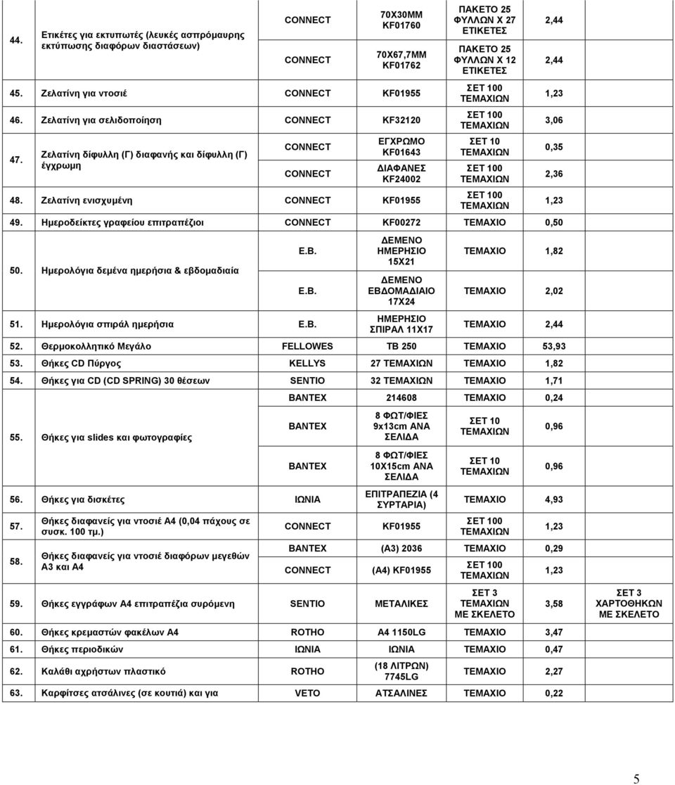 Ηµεροδείκτες γραφείου επιτραπέζιοι KF00272 ΤΕΜΑΧΙΟ 0,50 50. Ηµερολόγια δεµένα ηµερήσια & εβδοµαδιαία E.B.